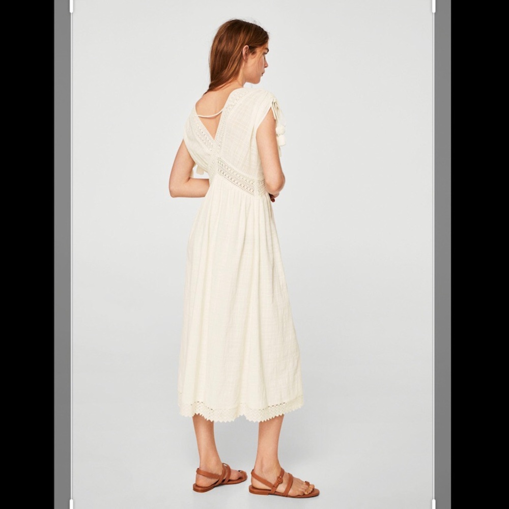 Mango pompons detailed cotton dress - Picture 2 of 8